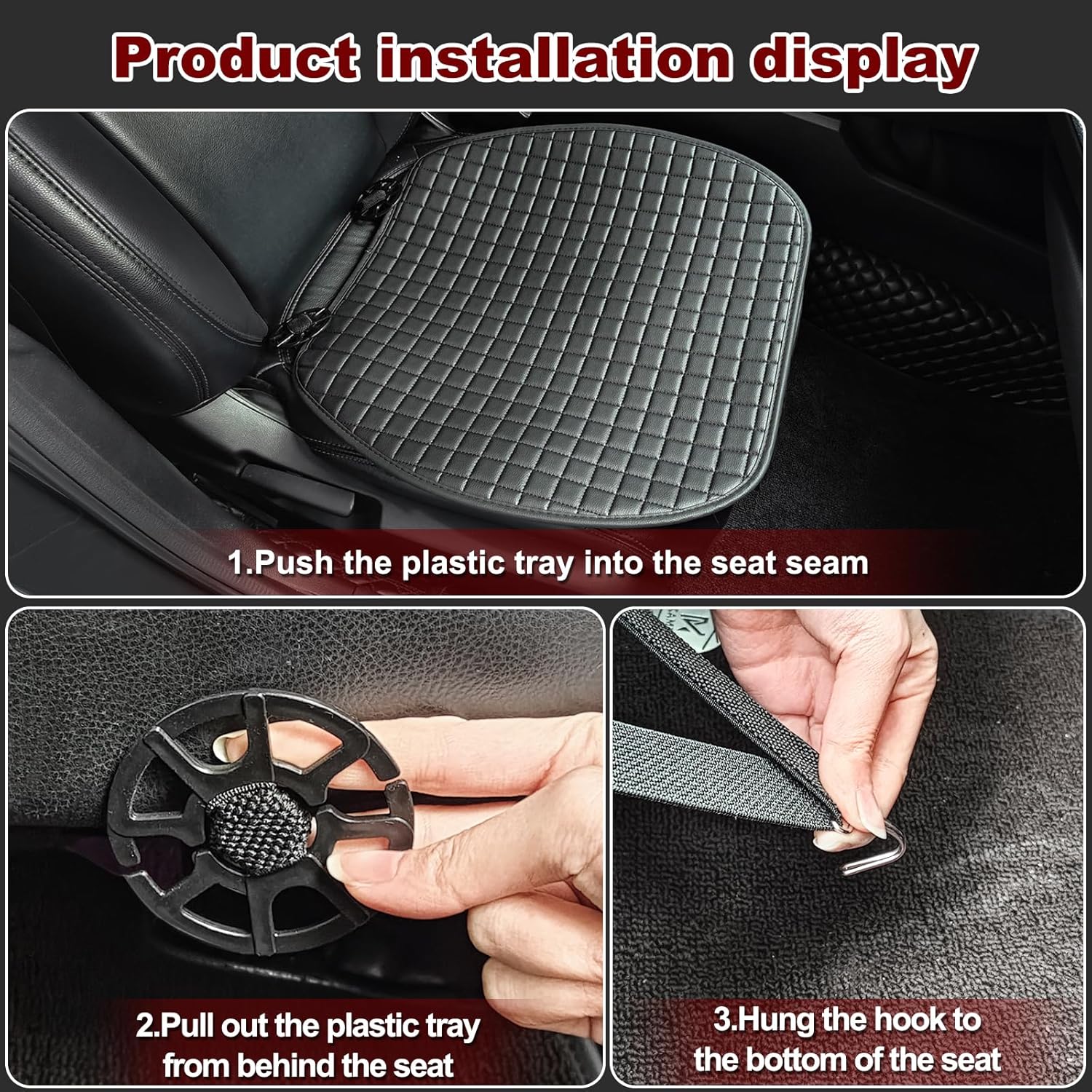 Thumbnail 5 de ZATOOTO Sitzkissen (2 Stück) für Vordersitze – wasserdichtes PU-Mikrofaserleder, Anti-Rutsch Unterlage