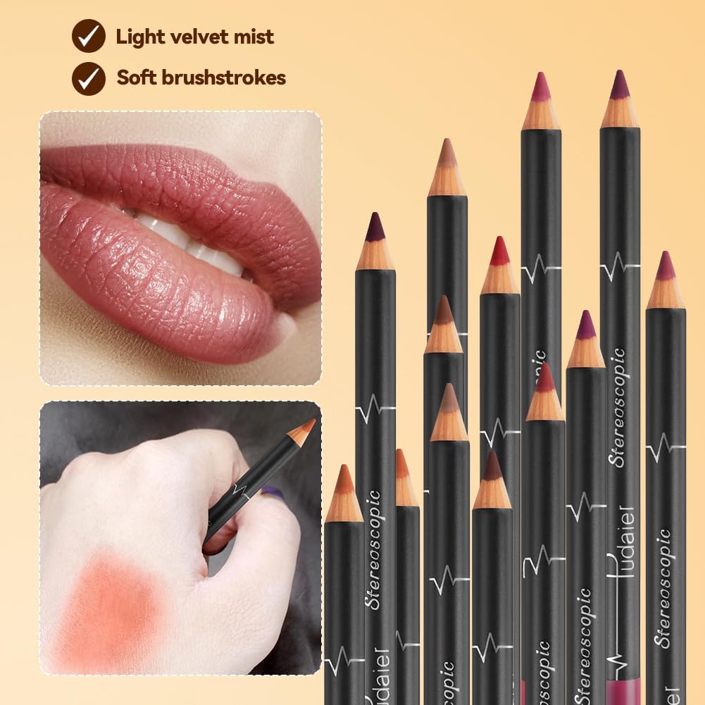 Detalle de LOPHE Matita Labbra 12 Colori Set di Lip Liner: definizione precisa, lunga tenuta e versatilità