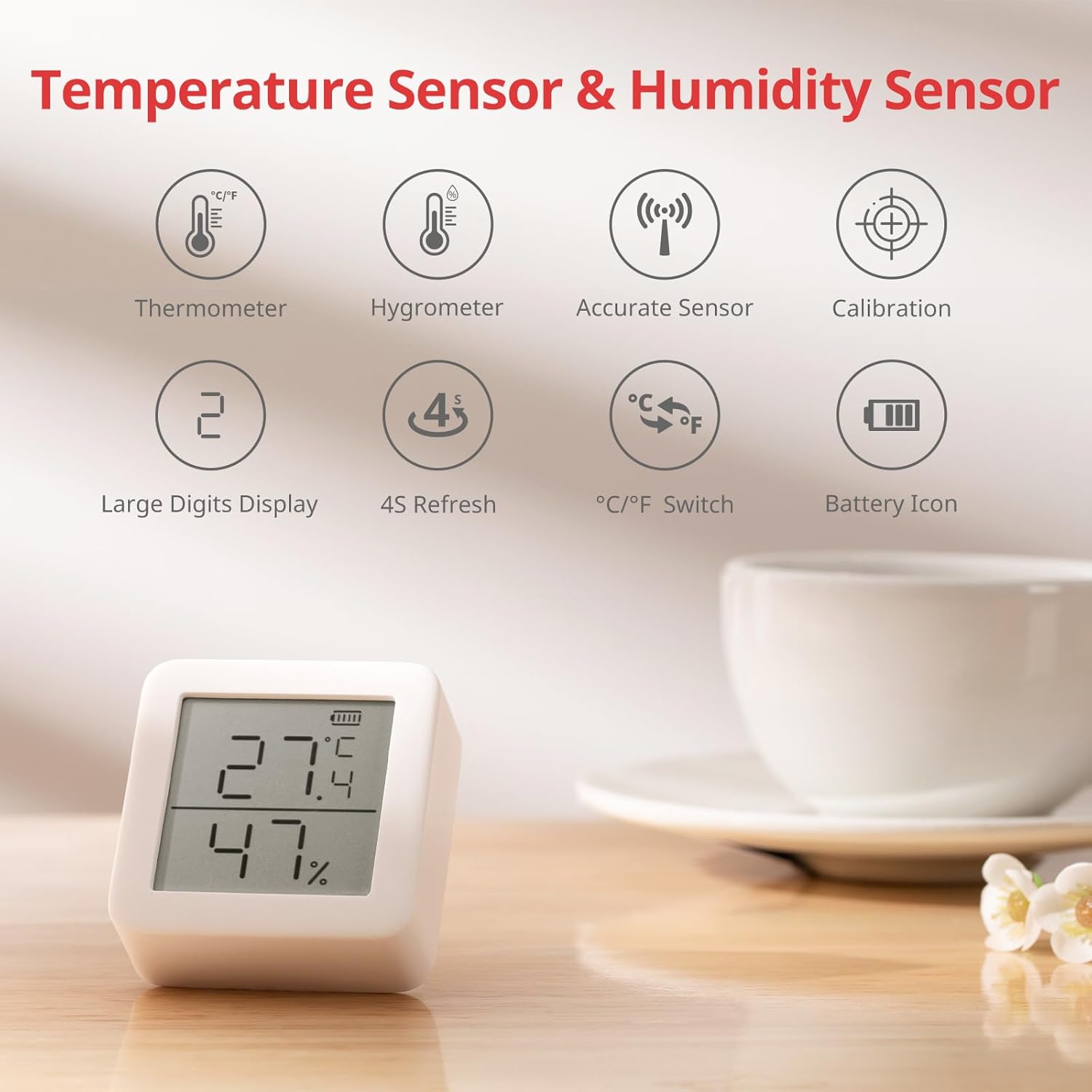 Thumbnail 1 de SwitchBot Thermometer Hygrometer Innen (Bluetooth) – Digitales Thermo-/Hygrometer-Sensor-Set mit App