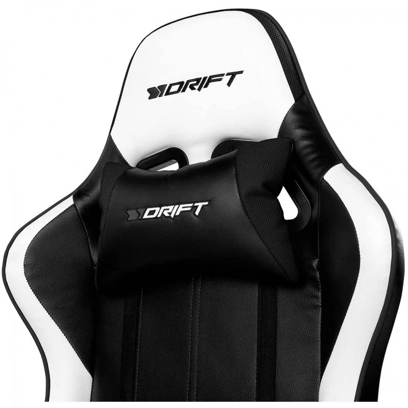 Detalle de Drift DR175 Carbon: Silla Gaming Negra/Blanca para sesiones largas
