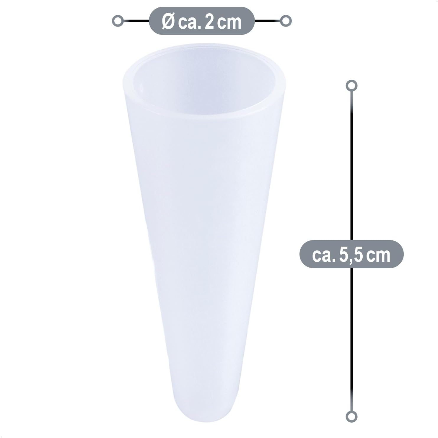 Thumbnail 5 de com-four 2x Schultüten Spitzenschutz aus Kunststoff – transparente Aufsteck-Spitze (Ø 2 cm) zum Schutz der Einschulungstüte