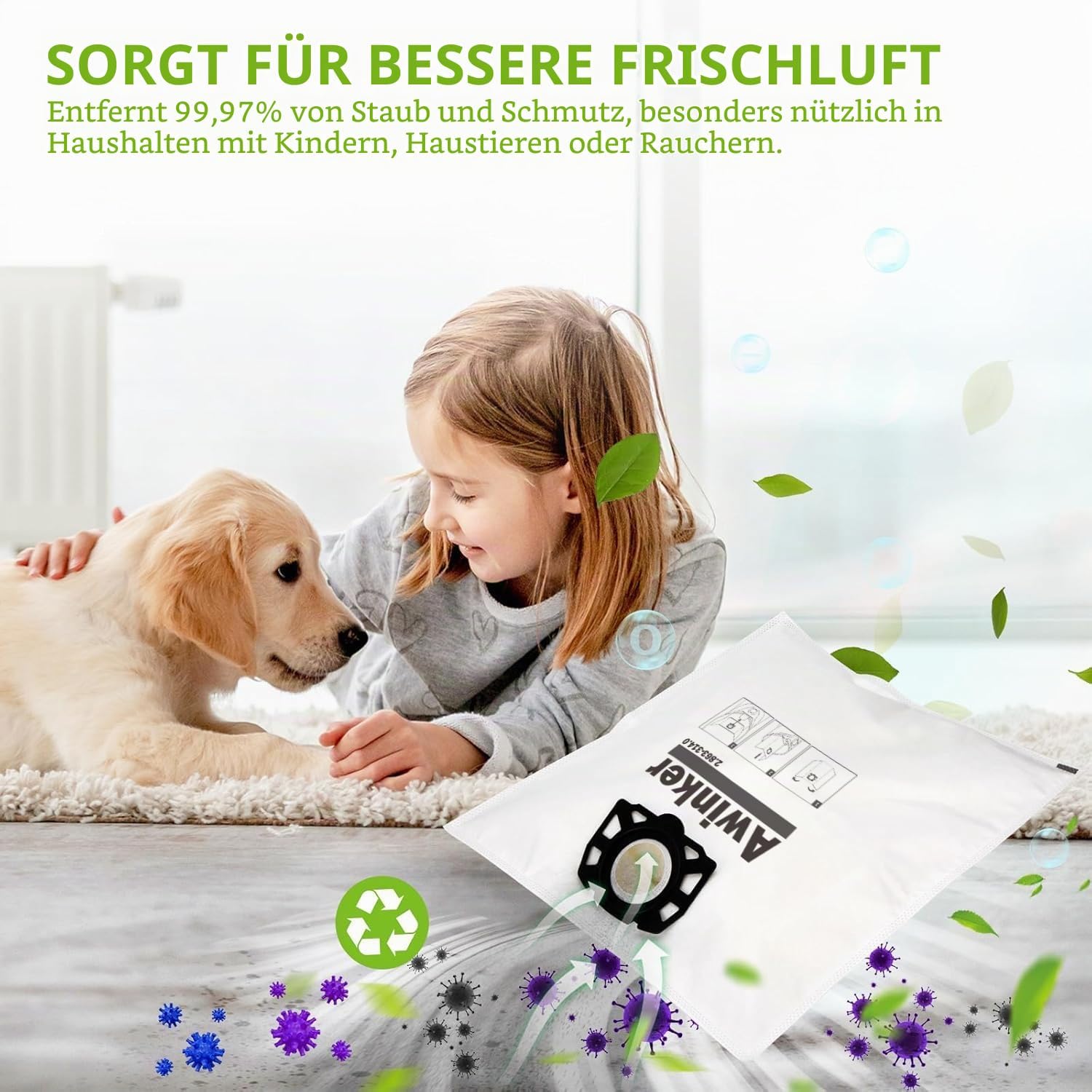 Thumbnail 5 de Awinker KFI 357 Staubsaugerbeutel – Kompatibel mit Kärcher WD2 WD3 WD3.200–WD3.800, 15 Stück