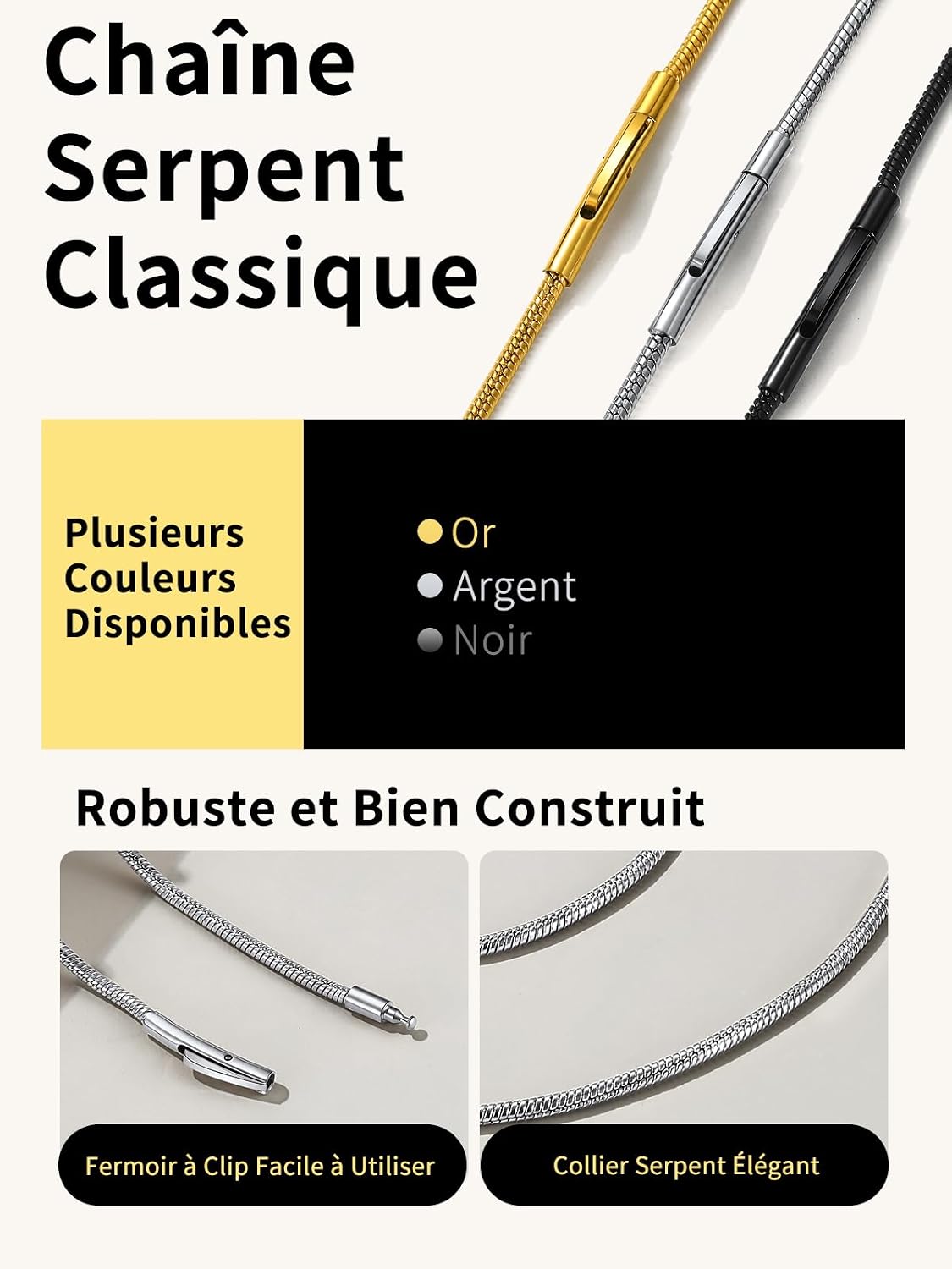 Detalle 2 de ChainsHouse Collier Serpent 46 cm