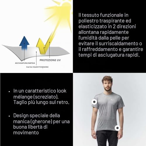 Detalle de SALEWA Puez Melange Dry - Maglietta M, Verde Faded Melange, 2XL