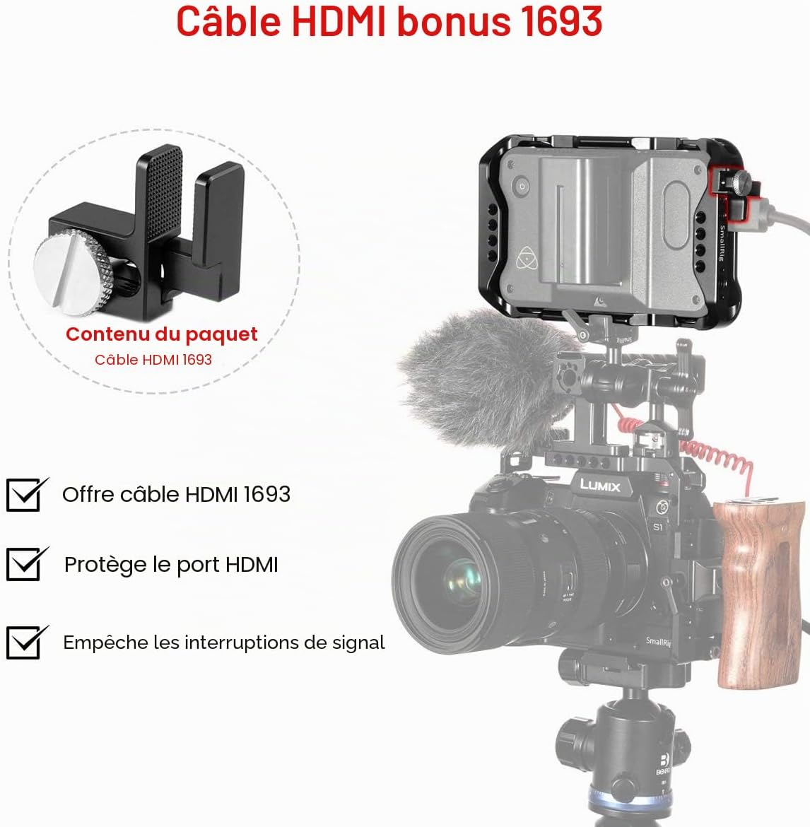 Detalle 2 de SMALLRIG 5 Pouces Cage pour Atomos Shinobi - 2305