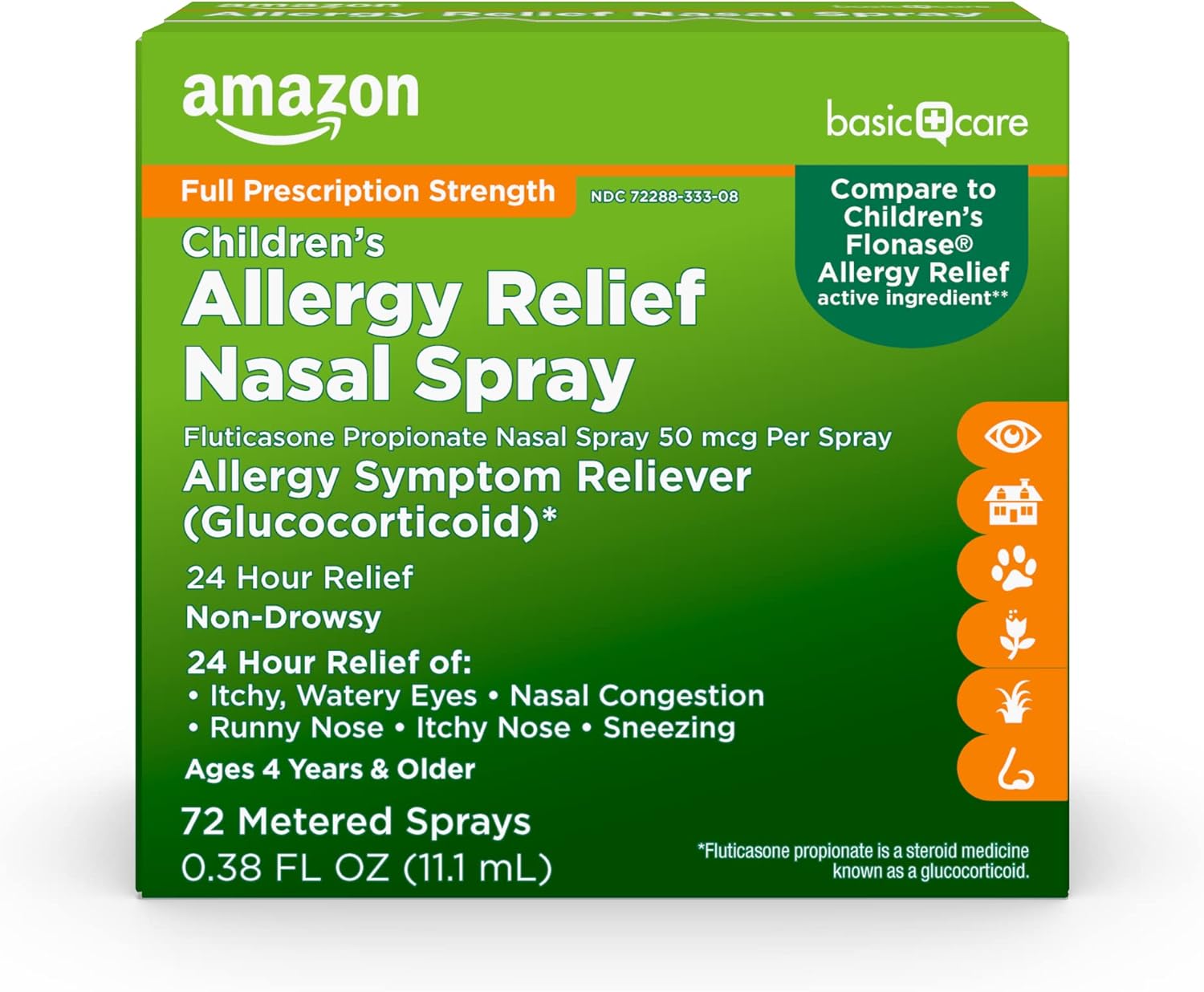 Amazon Basic Care Children’s Fluticasone Propionate Nasal Spray (50 mcg) Allergy Relief