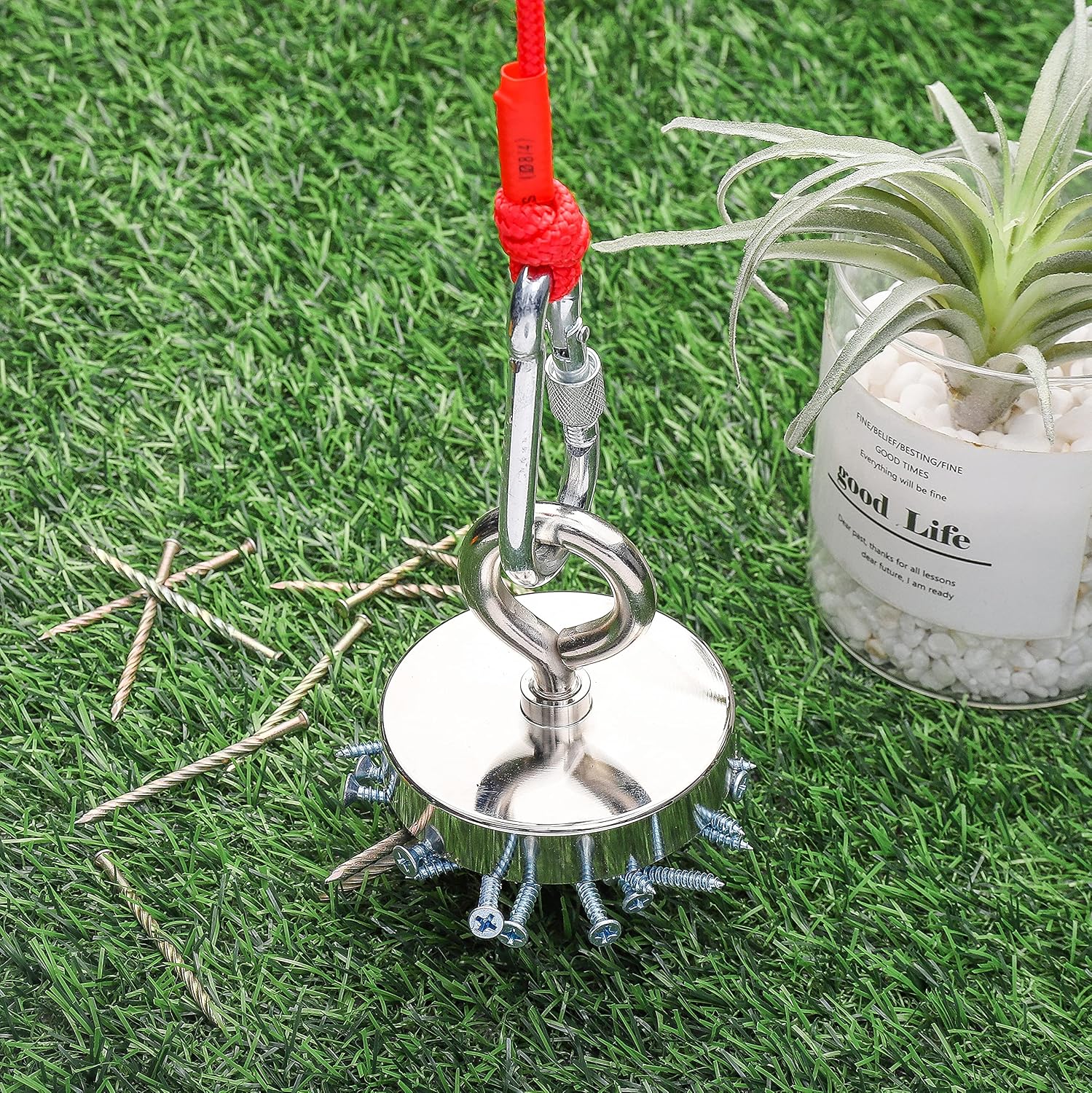 Thumbnail 5 de Neosmuk Magnet Fishing Kit: 800lb, 3in CNC Steel Base, 20m Rope for Lake, Beach, Lawn and New House