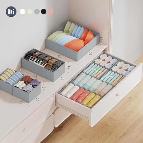 Detalle de DIMJ Organizador Cajones: Juego de 12 Cajas Plegables de Tela para Ropa y Accesorios