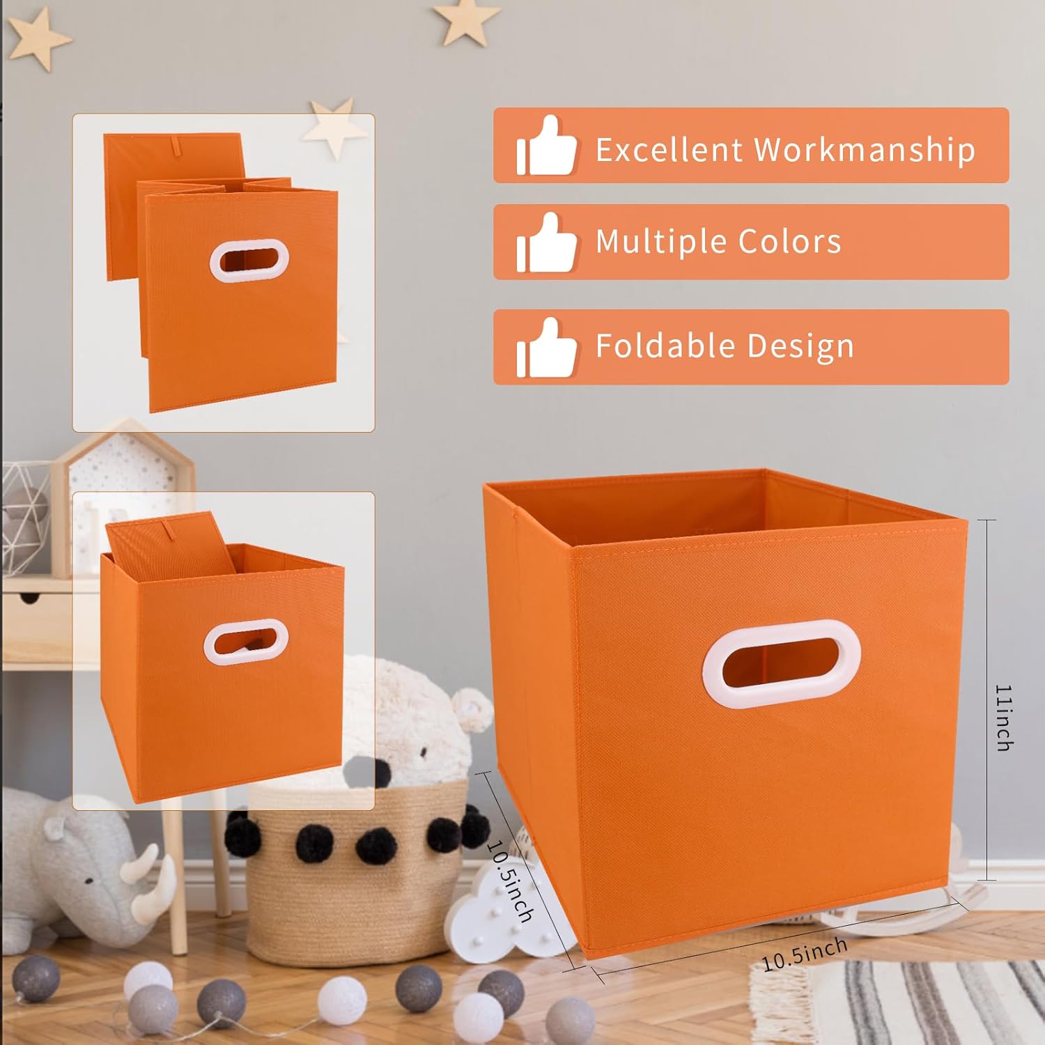 Detalle de Lourome 11 inch Cube Storage Organizer – Pack of 6
