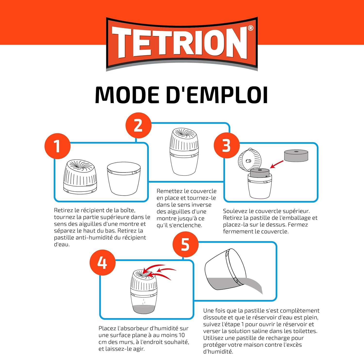 Thumbnail 4 de Tetrion Absorbeur d'Humidité 20m² – Protection 360° et 90 Jours