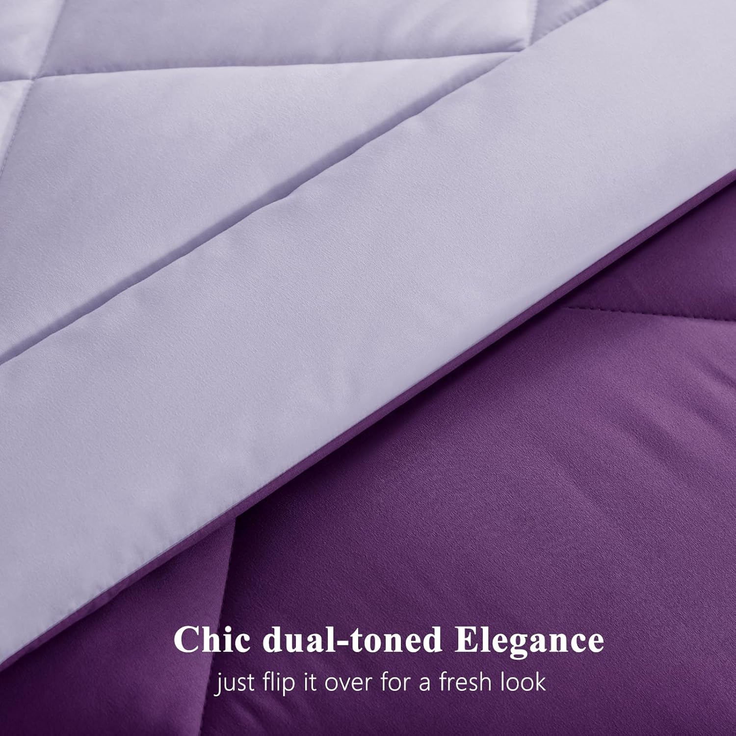Thumbnail 5 de Aisbo Coverless Duvet Super King 10.5 Tog (260x220cm) Purple Cosy Lightweight Quilt with 2 Pillowcases