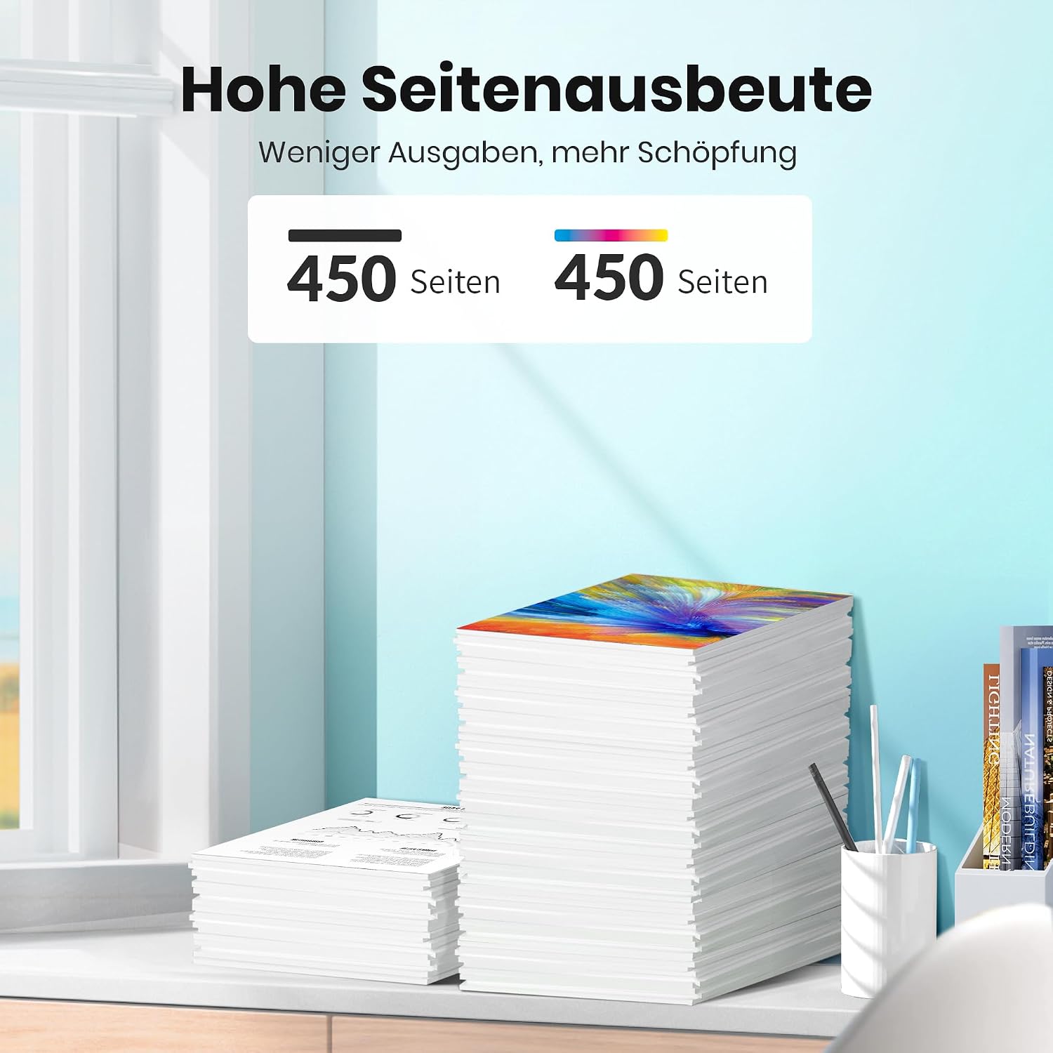 Detalle de Druckerpatronen 575/576 PG-575XL CL-576XL kompatibel für Canon Pixma (2er Set) – Schwarz + Farbe