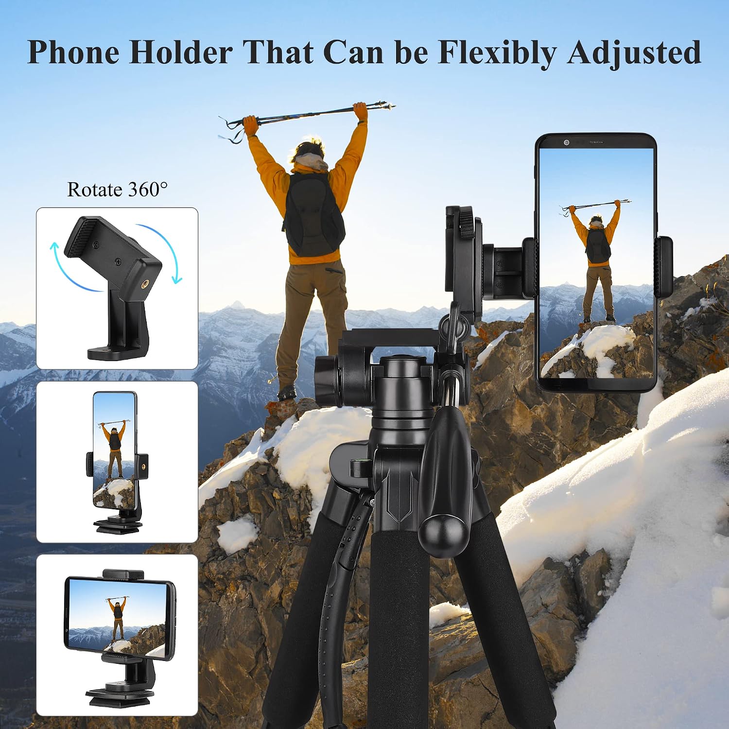 Thumbnail 6 de VICTIV 74” Camera Tripod with Phone Holder: Versatile Tall & Compact Stand