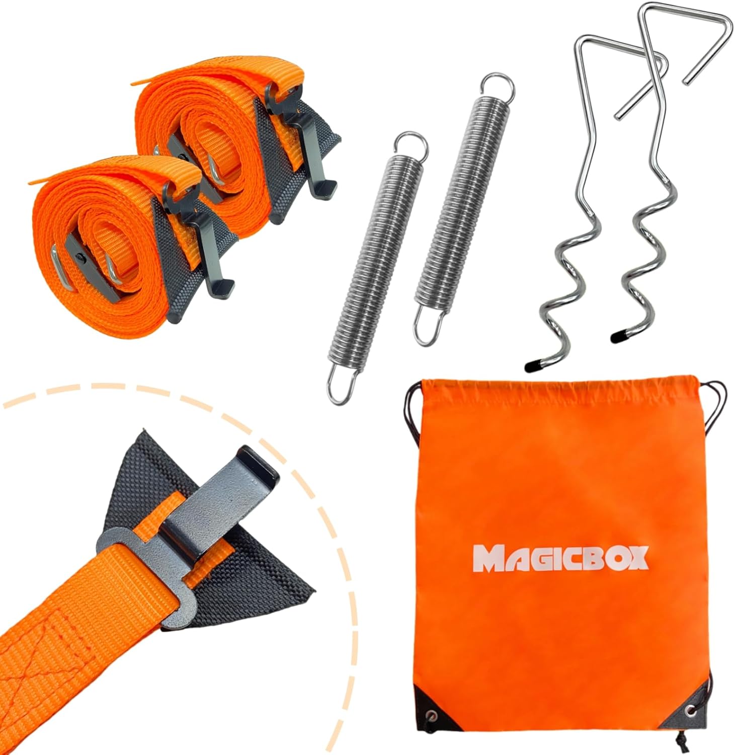 Detalle de Magicbox Awning Storm Strips Kit: Complete Universal Tie Down for Caravan Awnings