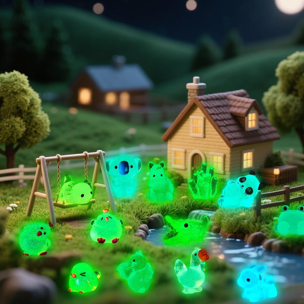 Thumbnail 5 de XIMISHOP 164PCS Mini Luminous Resin Animals 🐻