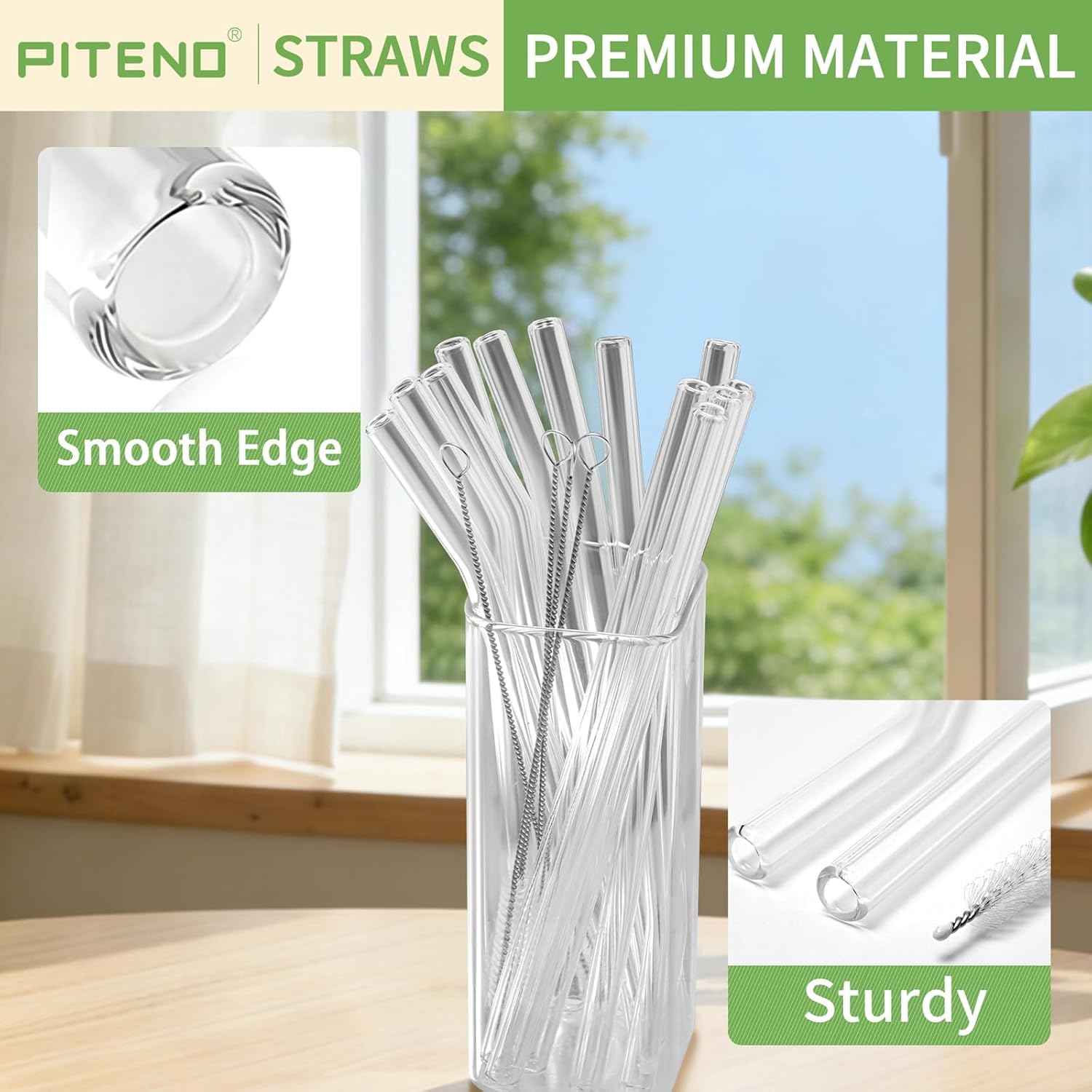 Detalle de Piteno Glass Straws 10 mm