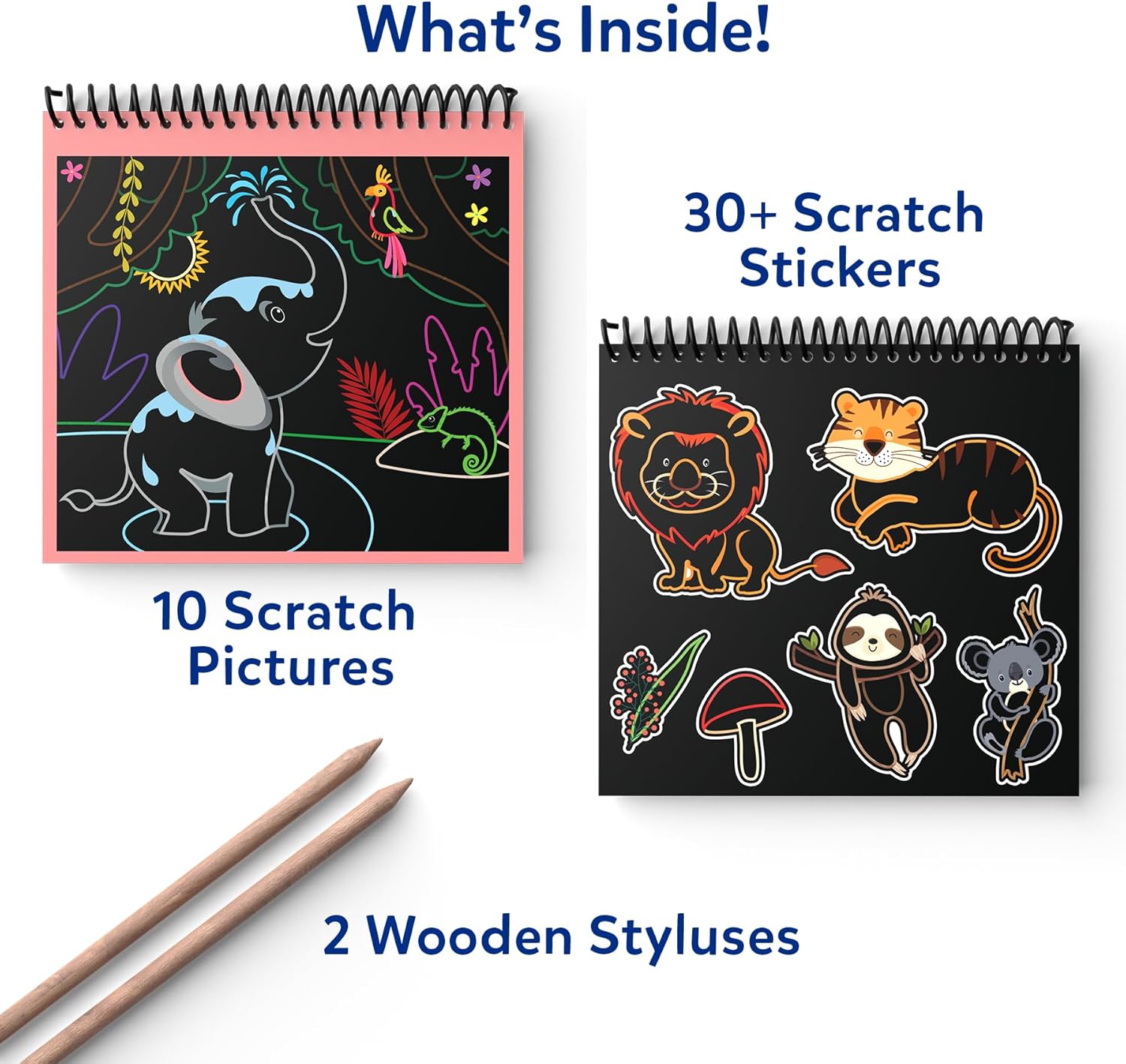 Thumbnail 1 de Skillmatics Scratch Art Book for Kids – Animals
