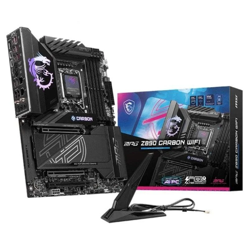 Detalle de MSI MPG Z890 CARBON WIFI Placa base Z890 LGA1851 DDR5 ATX WiFi 7 Thunderbolt 4 RGB