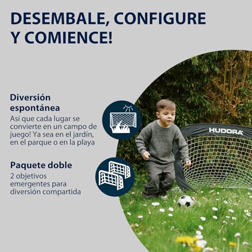 Detalle 2 de HUDORA Conjunto de 2 porterías plegables para jardín