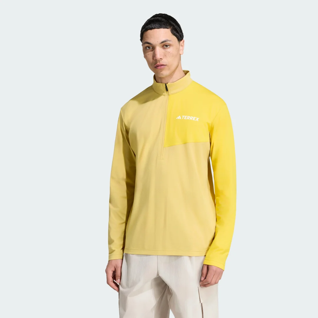 Detalle de Camiseta manga larga Terrex Multi Climacool 1/2 Zip de Adidas – Amarillo