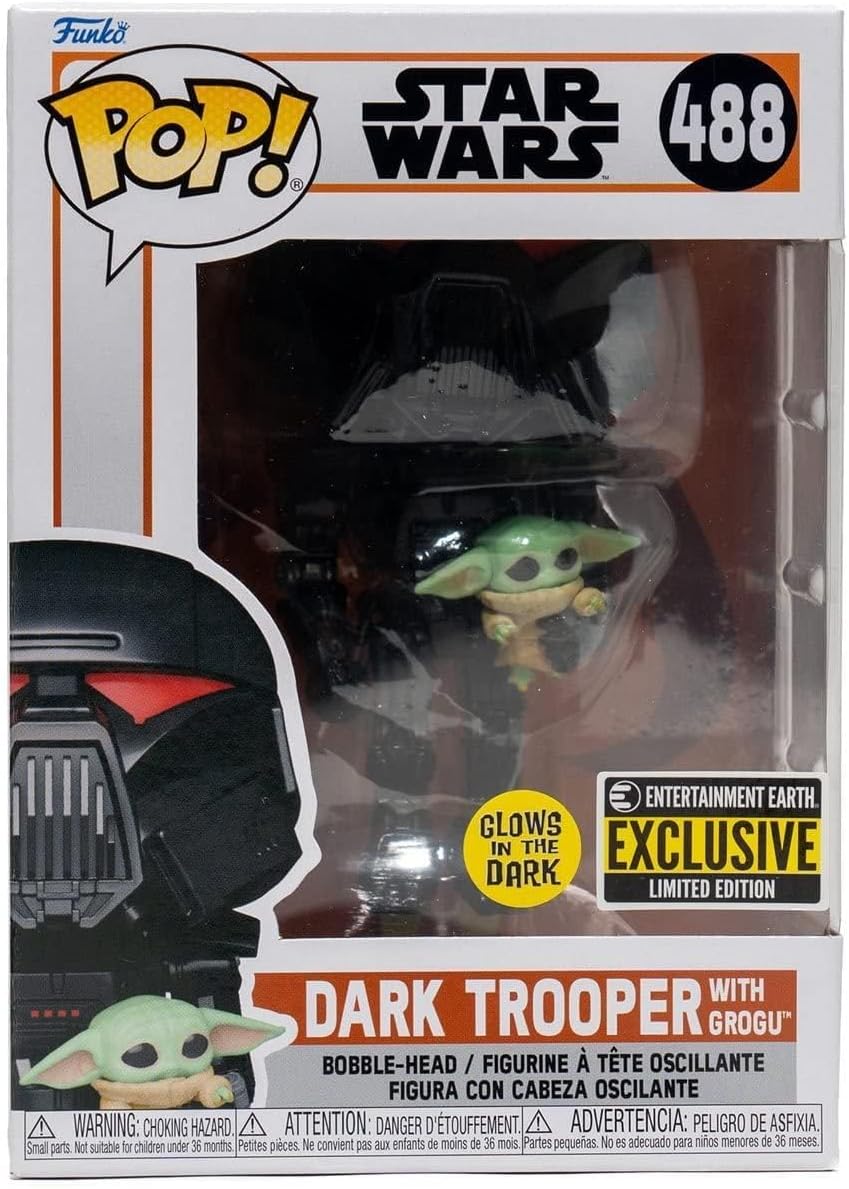 Detalle 2 de Funko POP! スター・ウォーズ:マンダロリアン ダーク・トルーパー&グローグ #488 暗闇で光る限定フィギュア