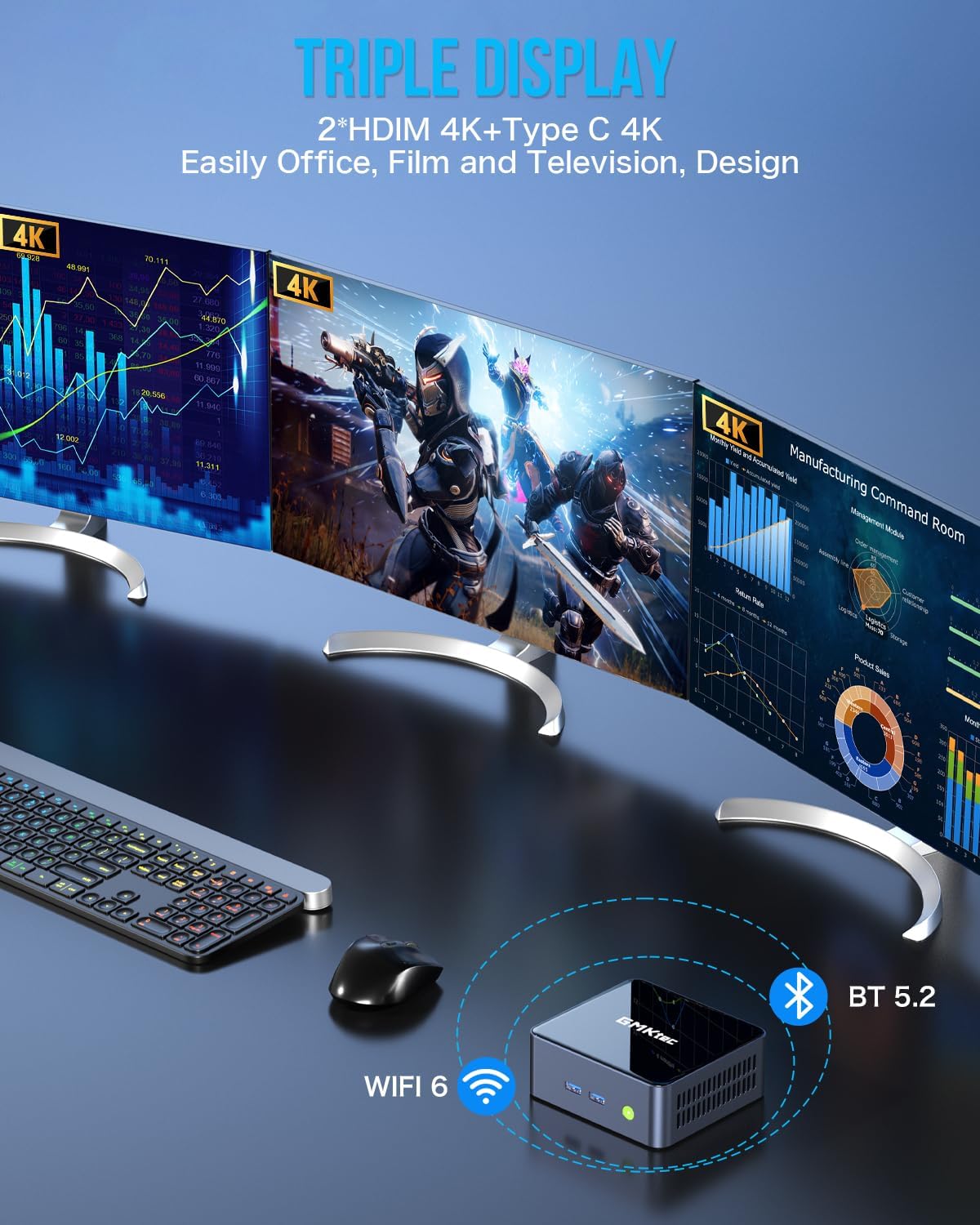 Thumbnail 5 de GMKtec Mini PC M2 Pro S (Intel Core i7-1185G7) with 16GB DDR4, 512GB SSD, WiFi 6, USB4.0, BT 5.2