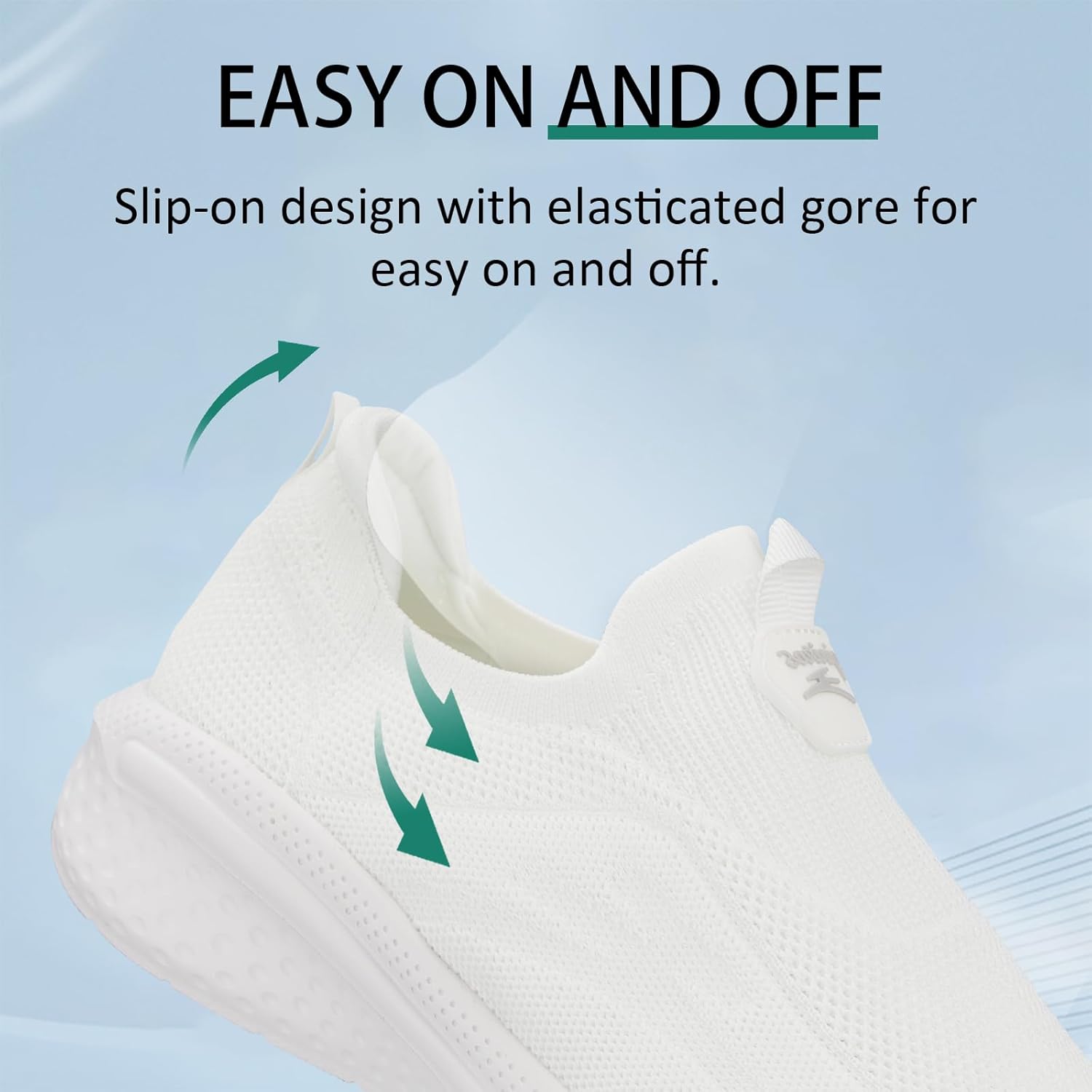 Thumbnail 2 de Giniros Mens Slip On Trainers: Lightweight, Breathable and Easy-On for Everyday Walks and Workouts