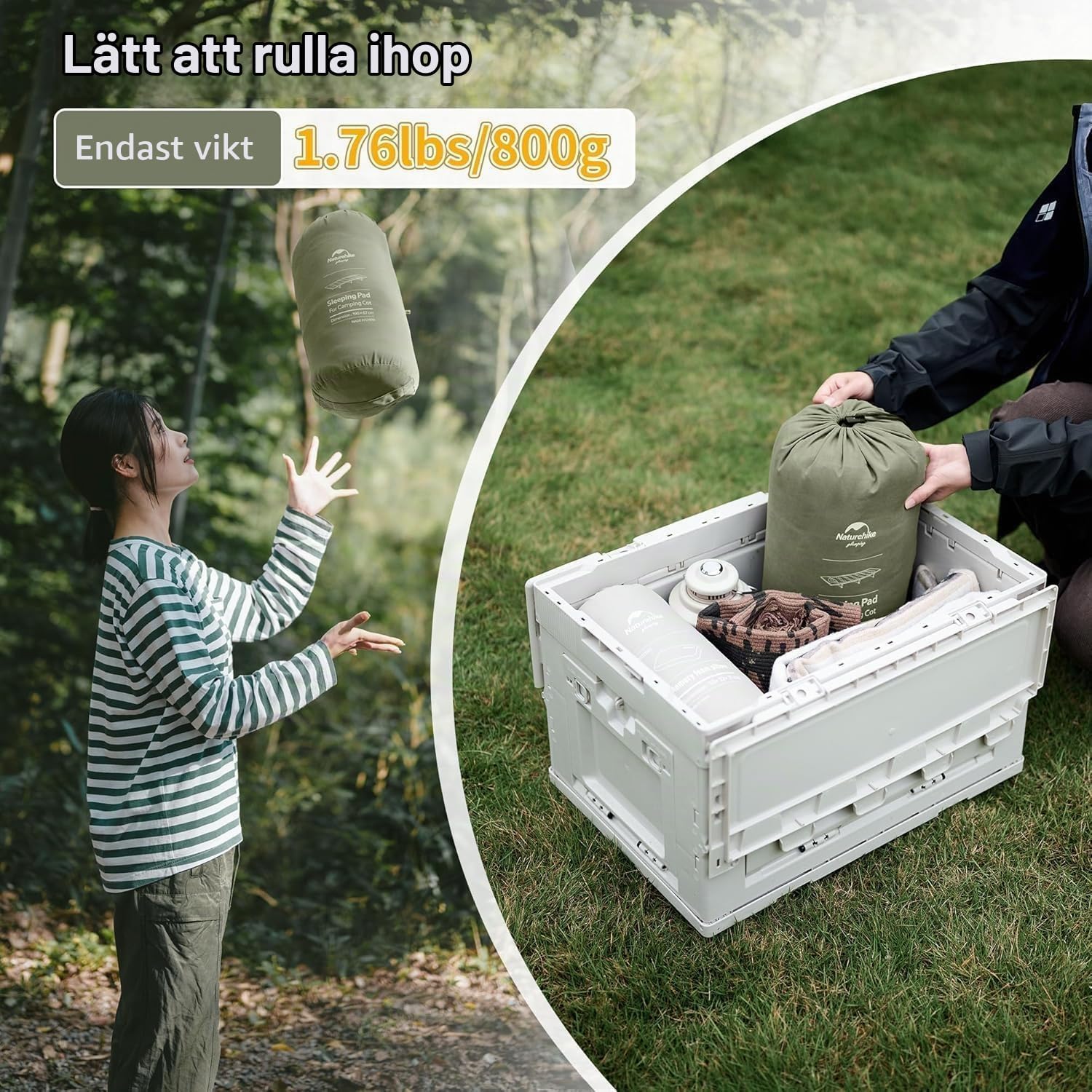 Detalle de Naturehike CNK2300DZ022 fältbäddsdyna i bomull, 190 x 67 cm