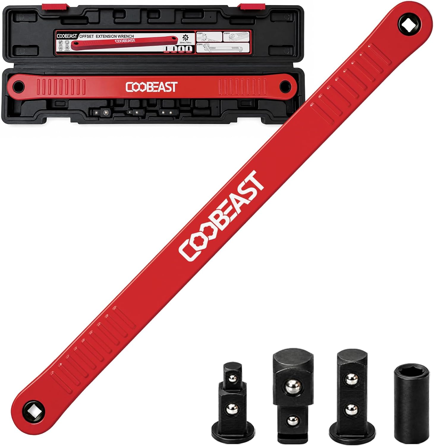 Detalle de coobeast 3/8-Inch Pro Offset Extension Wrench Set with Square Drive Adapters