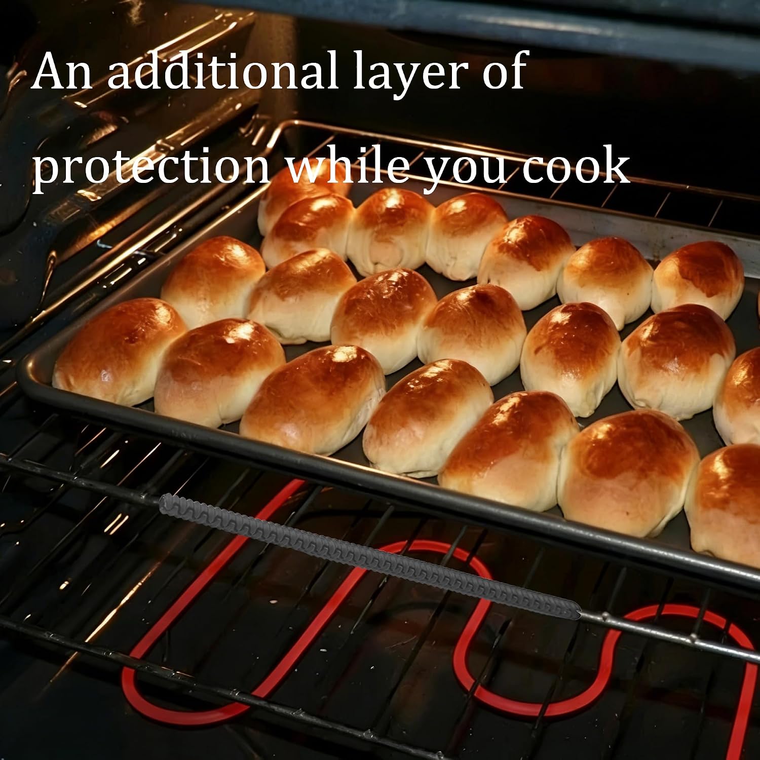 Detalle 1 de PDETVEO X1137 14-Inch Silicone Oven Rack Guards, 8-Pack, Black