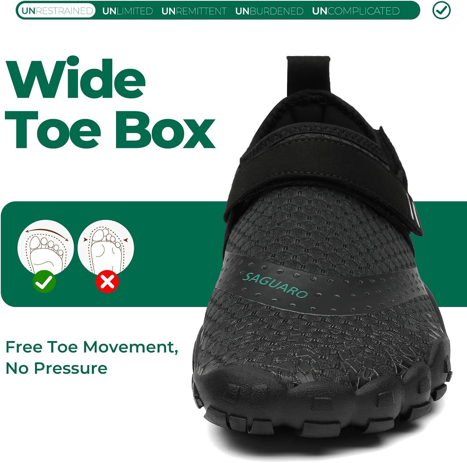 Detalle 2 de SAGUARO Zapatillas Barefoot 35–48 Mujer Hombre