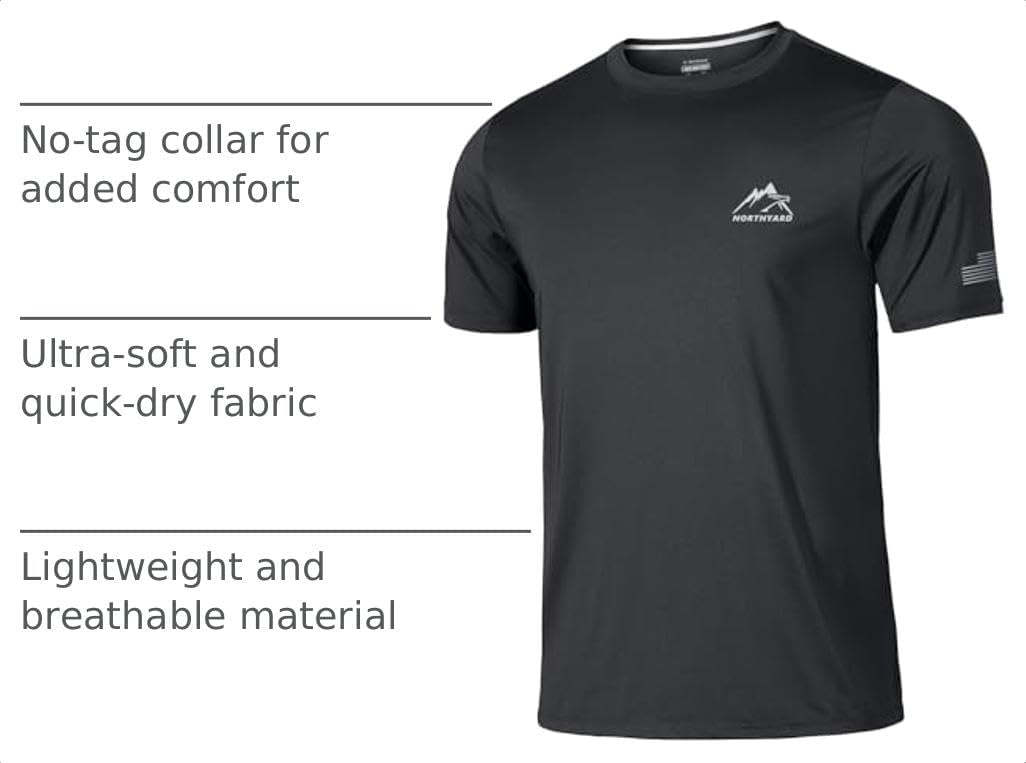 Detalle de NORTHYARD Men's UPF 50+ Sun Protection Short Sleeve Rash Guard