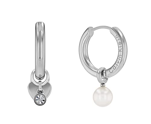 Detalle de Calvin Klein Boucles d'Oreilles Créoles HUGGIE Gift Set en Acier Inoxydable avec Charms