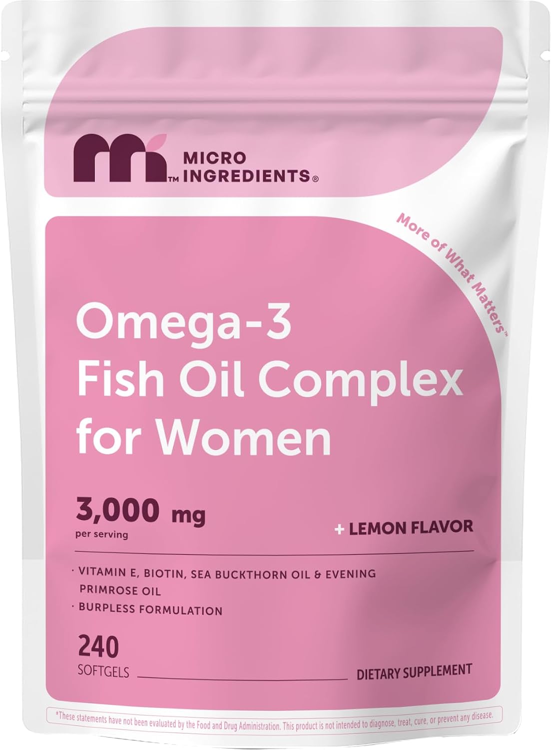Detalle de Micro Ingredients Omega-3 Fish Oil, 240 Softgels