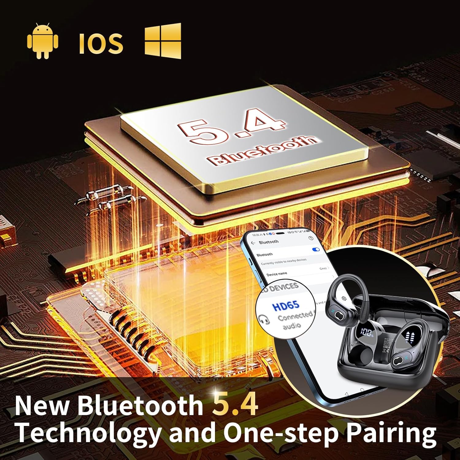 Thumbnail 4 de STECEi 2025 Écouteurs Bluetooth sans fil sport (Bluetooth 5.4) avec micro ENC et étanchéité IP7