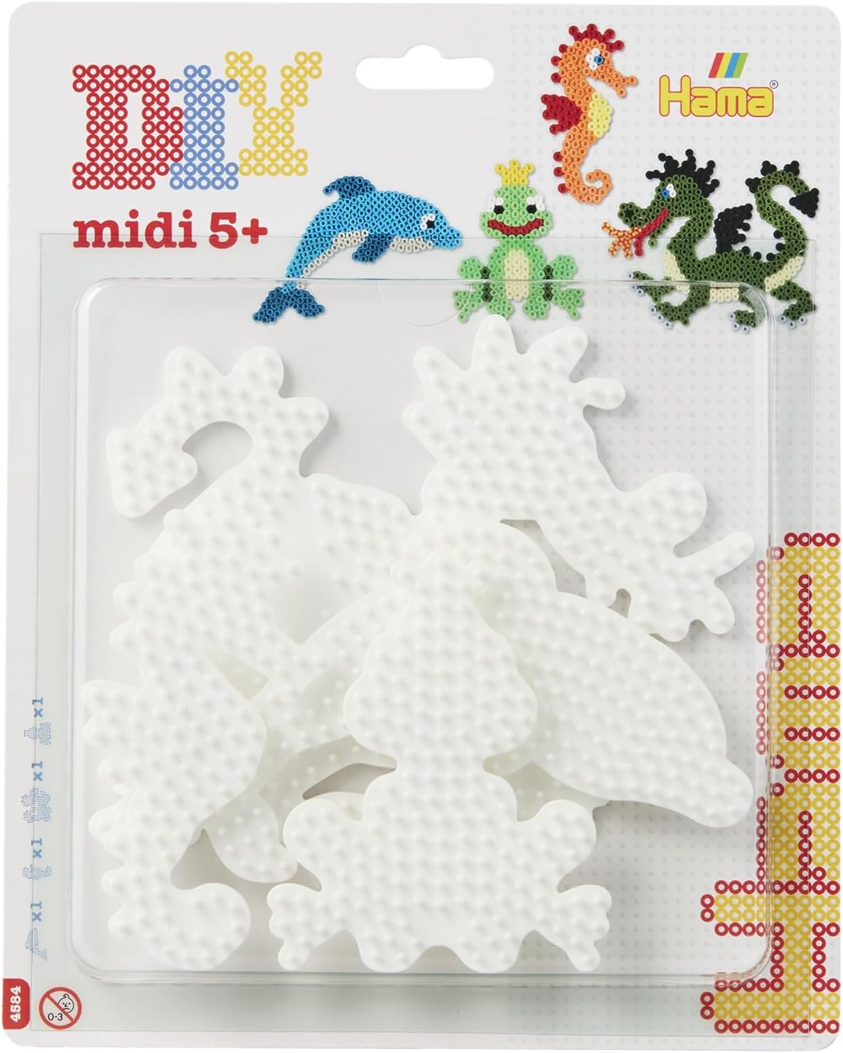 Detalle de Hama 4584 Stiftplatten 4er Set Midi Bügelperlen