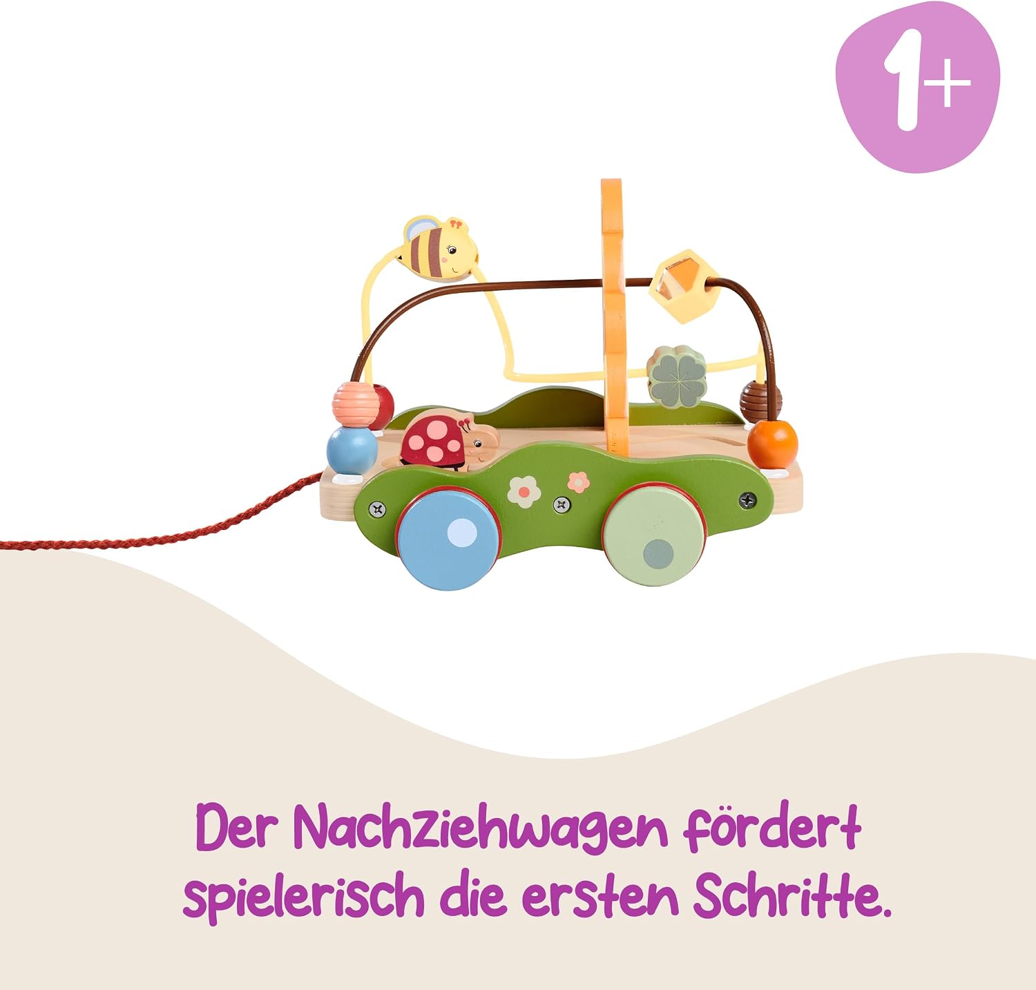 Thumbnail 1 de Eichhorn Nachziehwagen mit Motorik- und Schiebespiel – fördern die ersten Schritte