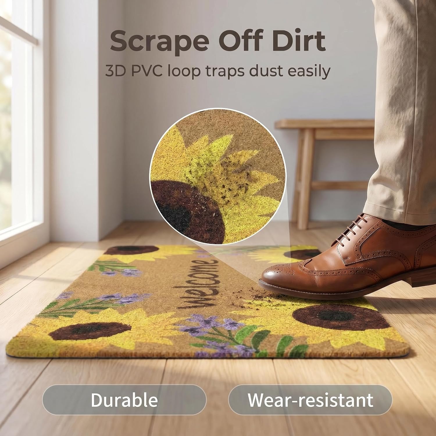 Thumbnail 2 de Faux Coir Doormat, 29.5 × 17 in