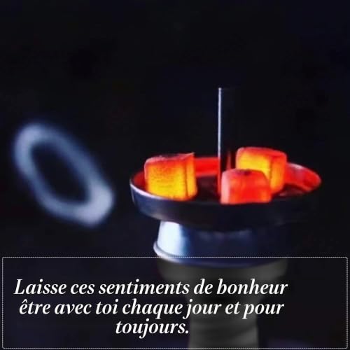 Detalle de Kit de tête de chicha VOVCIG – tête en argile noire avec embout de cheminée et passoire