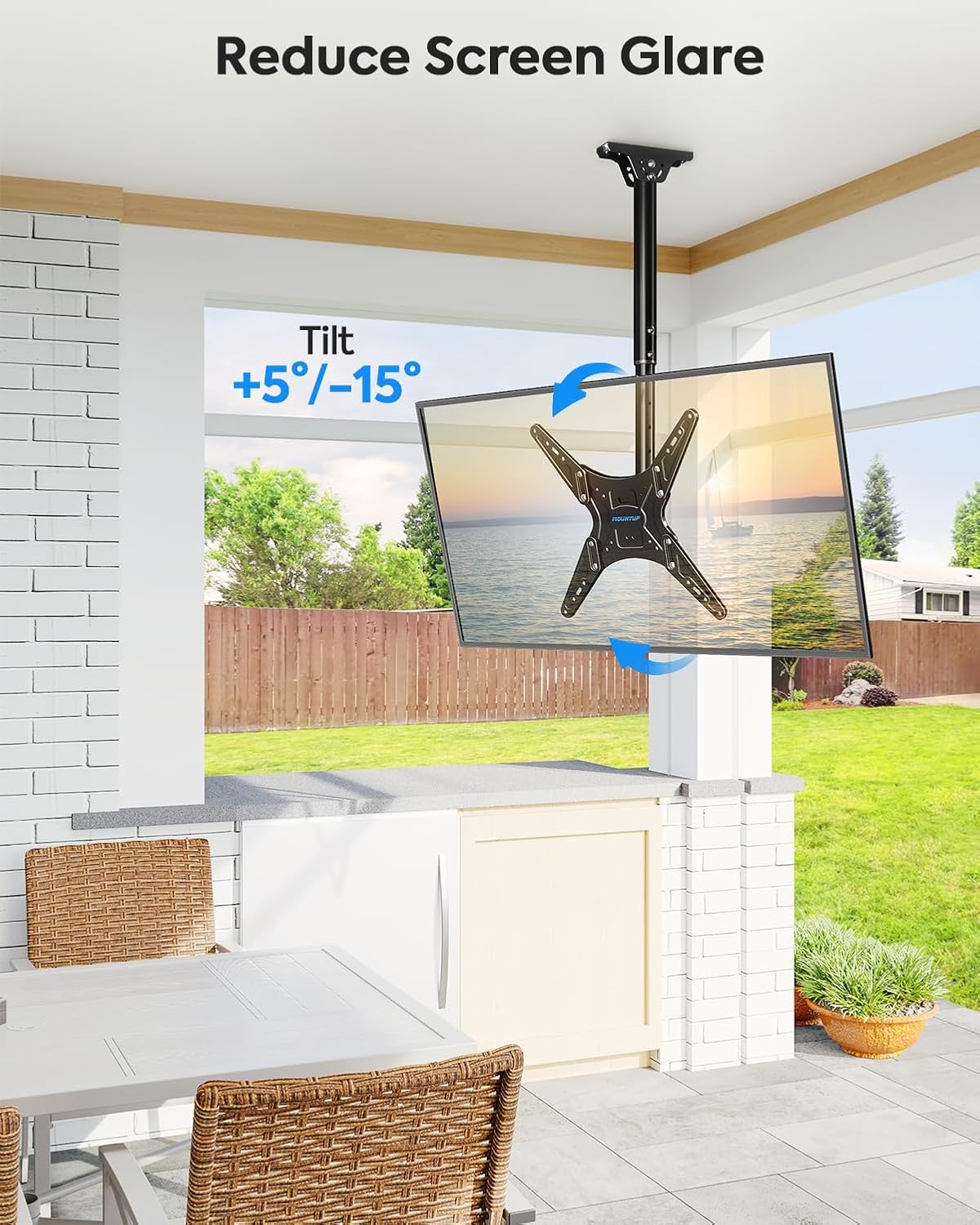 Detalle de MOUNTUP Outdoor Ceiling TV Mount for 26"–65" TVs