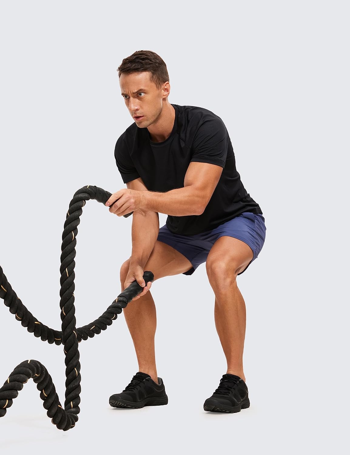 Detalle de T-shirt de sport léger CRZ YOGA pour homme à séchage rapide (manches raglan, coupe classique)
