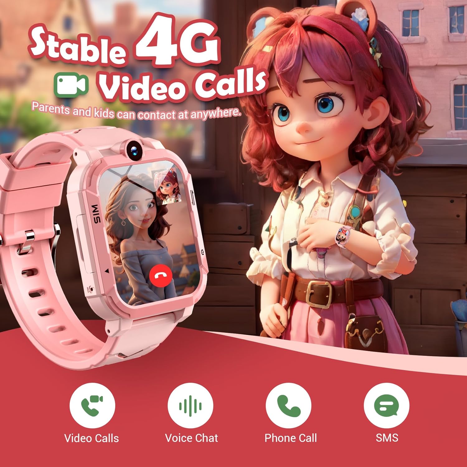 Thumbnail 1 de Blackview 4G Kids Smart Watch (GPS+LBS+Wi‑Fi) with SOS, Video/Voice Calls & School Mode