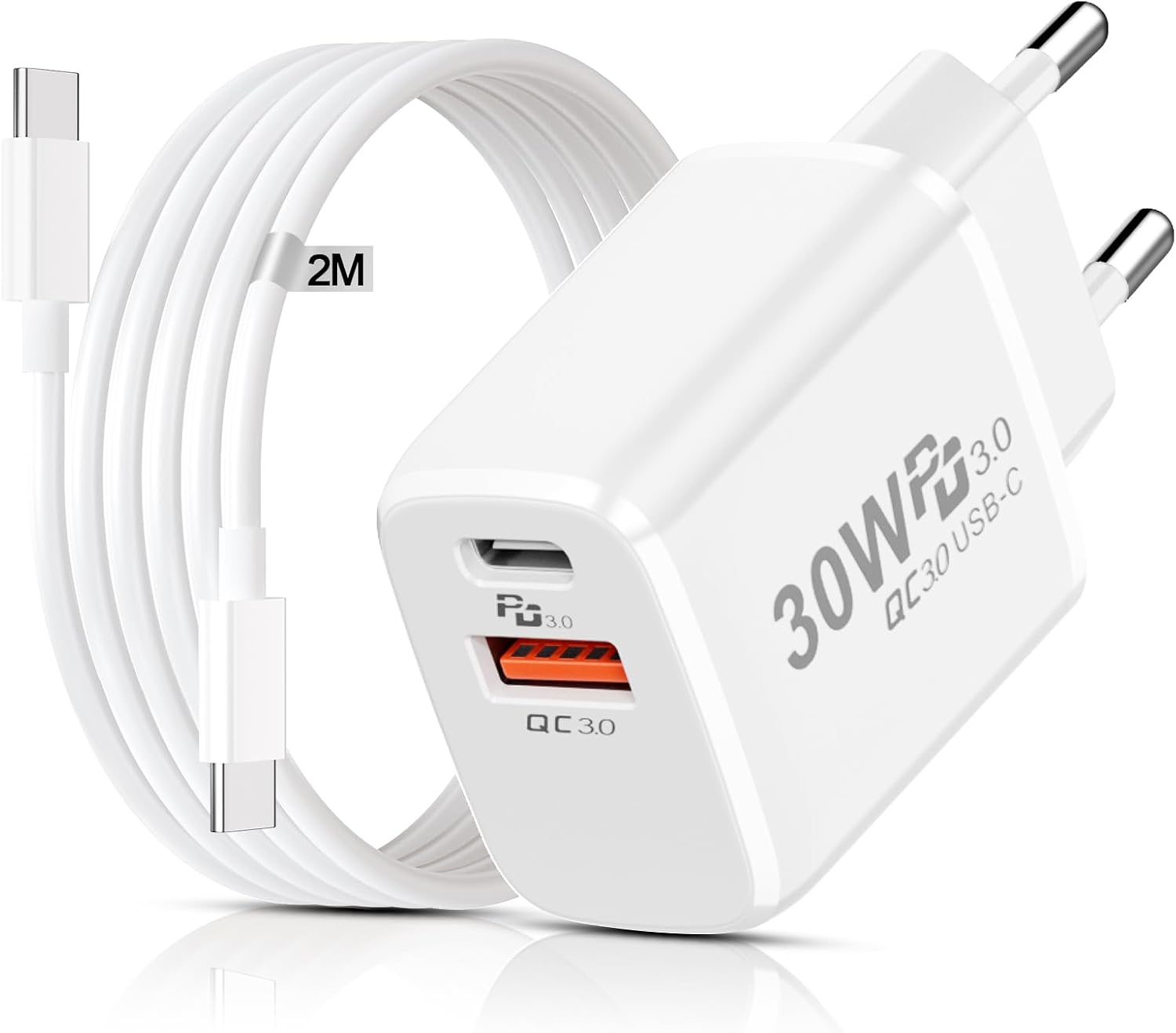 Detalle de Caricatore USB C 30W con cavo 2 m