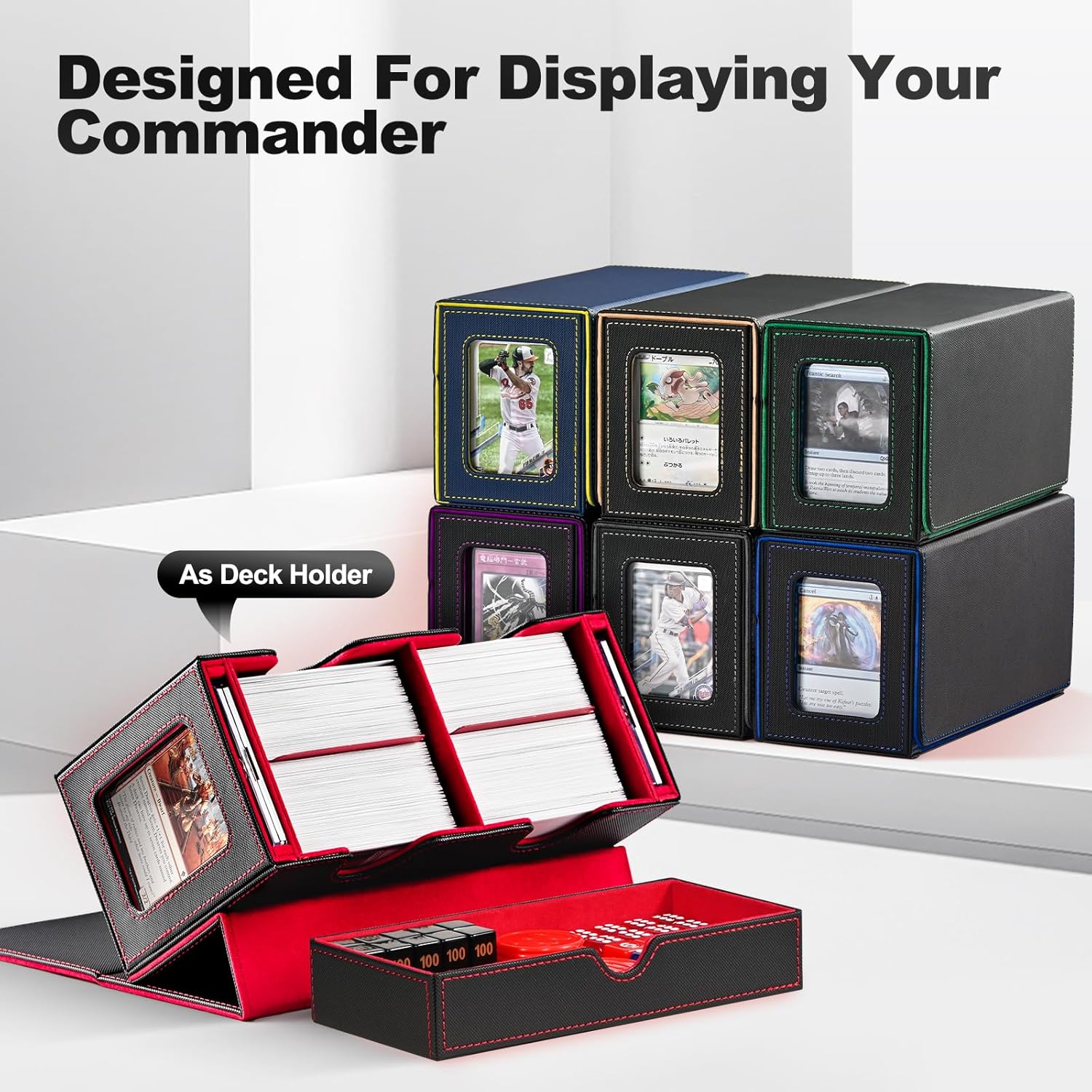 Thumbnail 5 de UAONO MTG Deck Box with 2 Commander Displays and Dice Tray