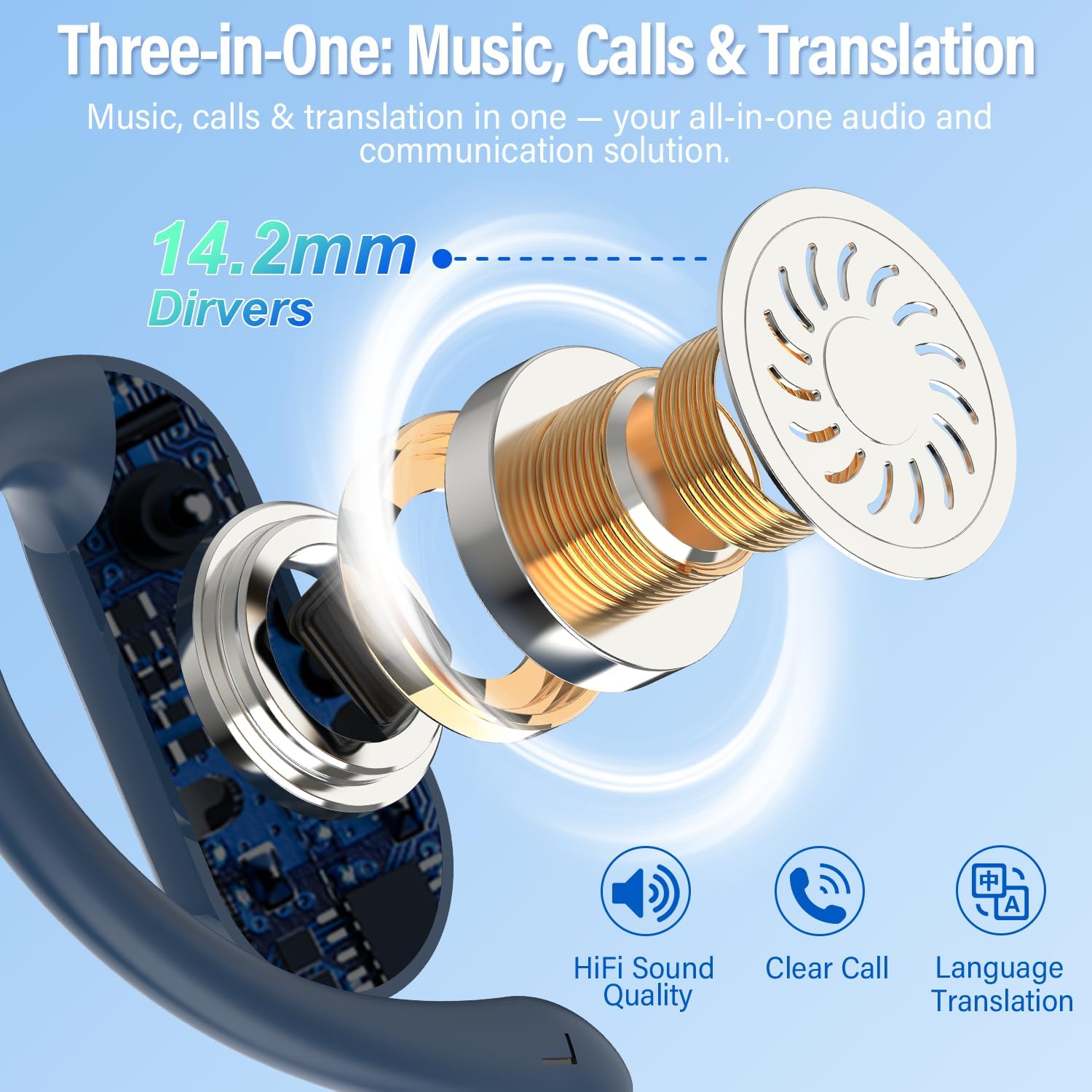Thumbnail 1 de AI Écouteur Traducteur Instantané 3 en 1 – Translation en 165 langues, Bluetooth 5.4, 42H d’autonomie
