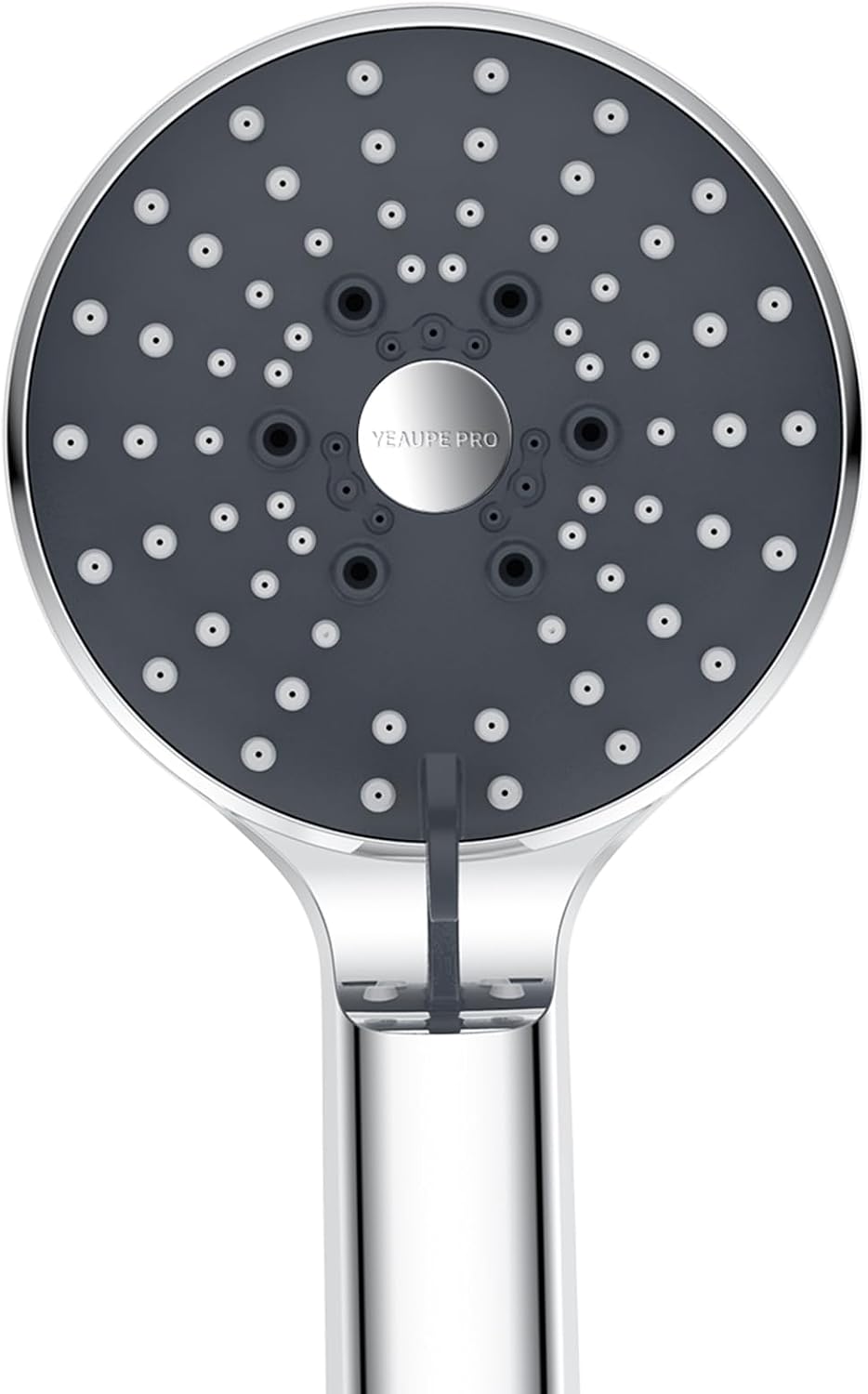 Detalle de YEAUPE PRO Soffione Doccia con 6 tipi di getto, anticalcare e cromato (110 mm, attacco G1/2)