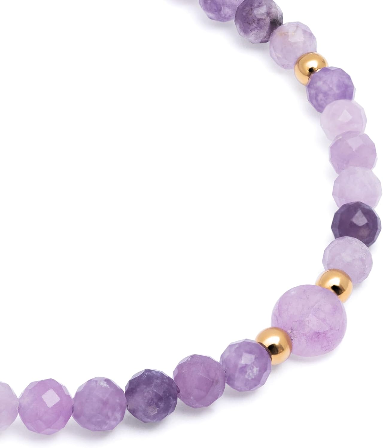 Detalle de SINGULARU Bracciale Amulet in Acciaio Placcato Oro 18 Kt con Pietre Naturali di Ametista