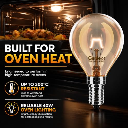 Detalle de Genie E14 SES Pygmy Oven Bulbs 40W 230V – Pack of 2 (Oven Rated 300°C)