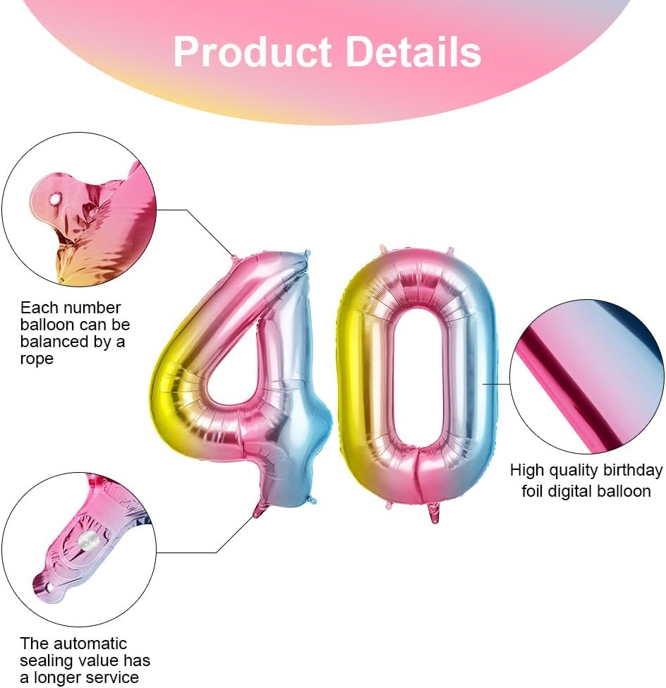 Thumbnail 2 de OFFCUP Ballon anniversaire 40 ans 101 cm 🎈