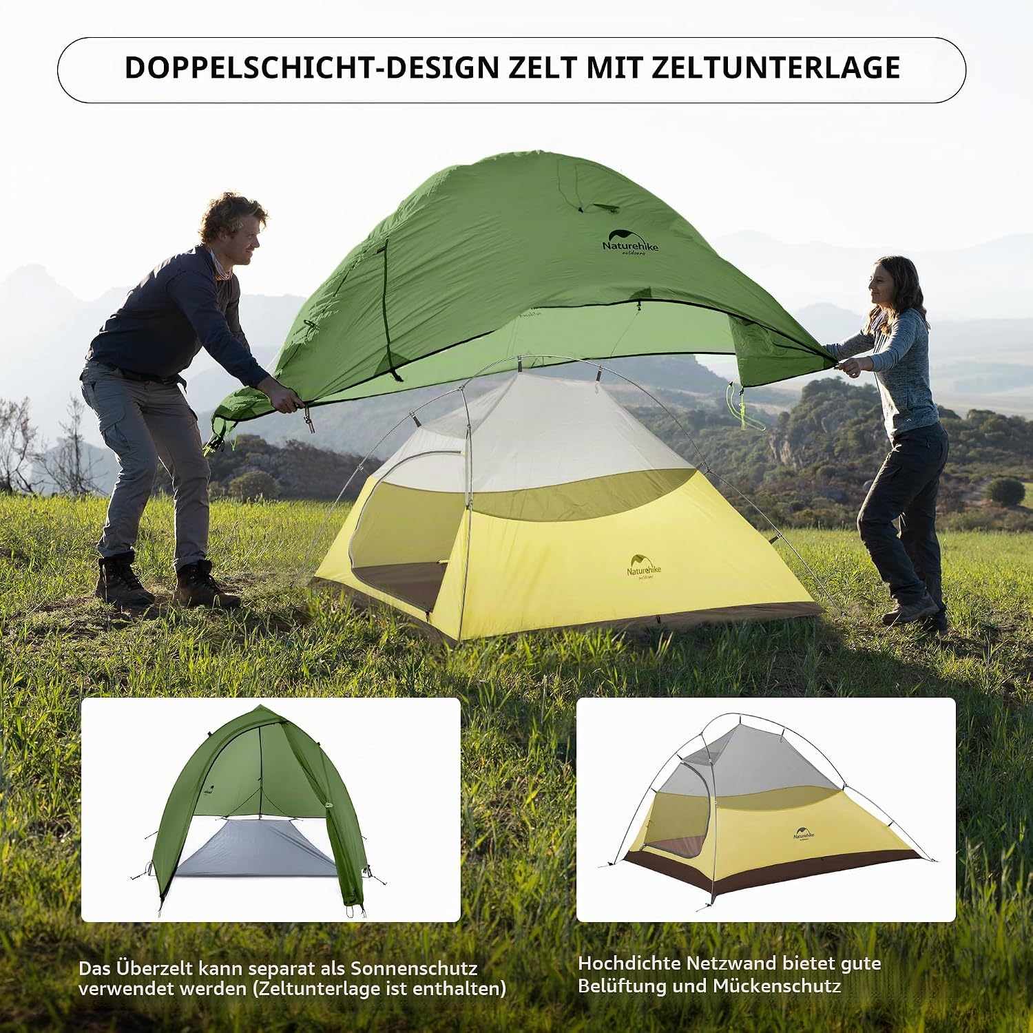 Detalle de Naturehike Cloud up 2 ultraleichtes 2‑Personen Zelt